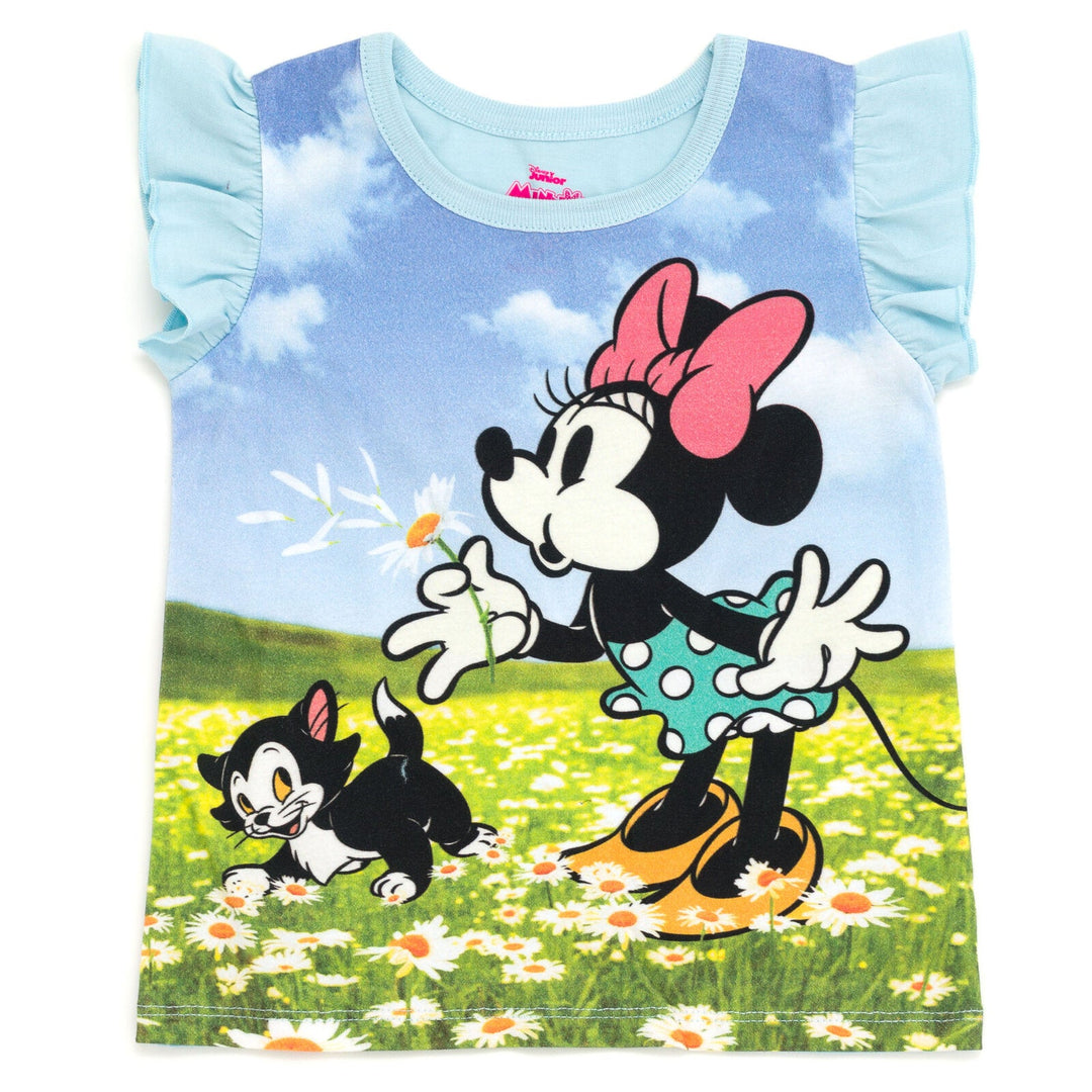 Disney Minnie Mouse T - Shirt and French Terry Shorts Outfit Set - imagikids