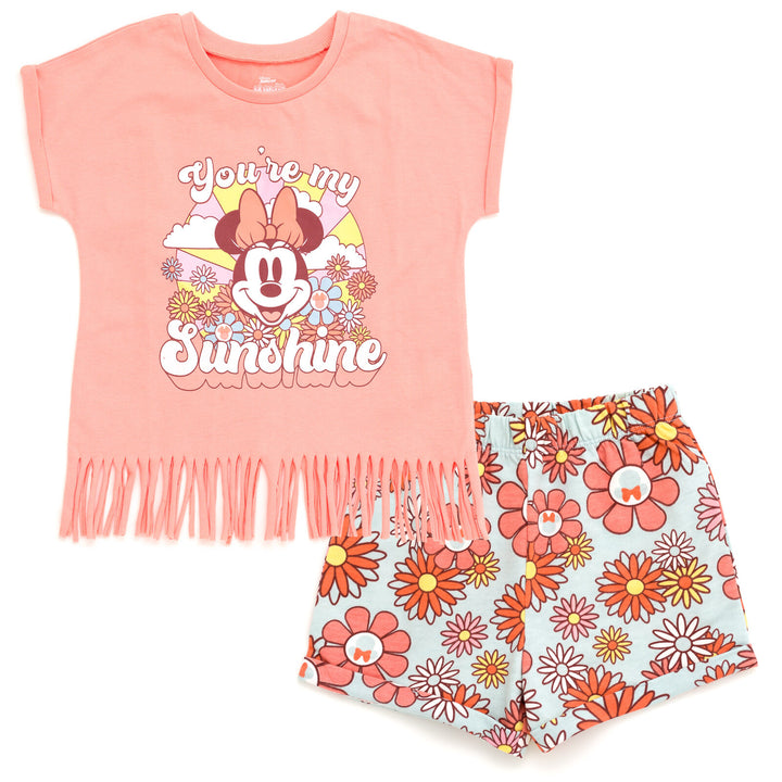 Disney Minnie Mouse T-Shirt and French Terry Shorts Outfit Set