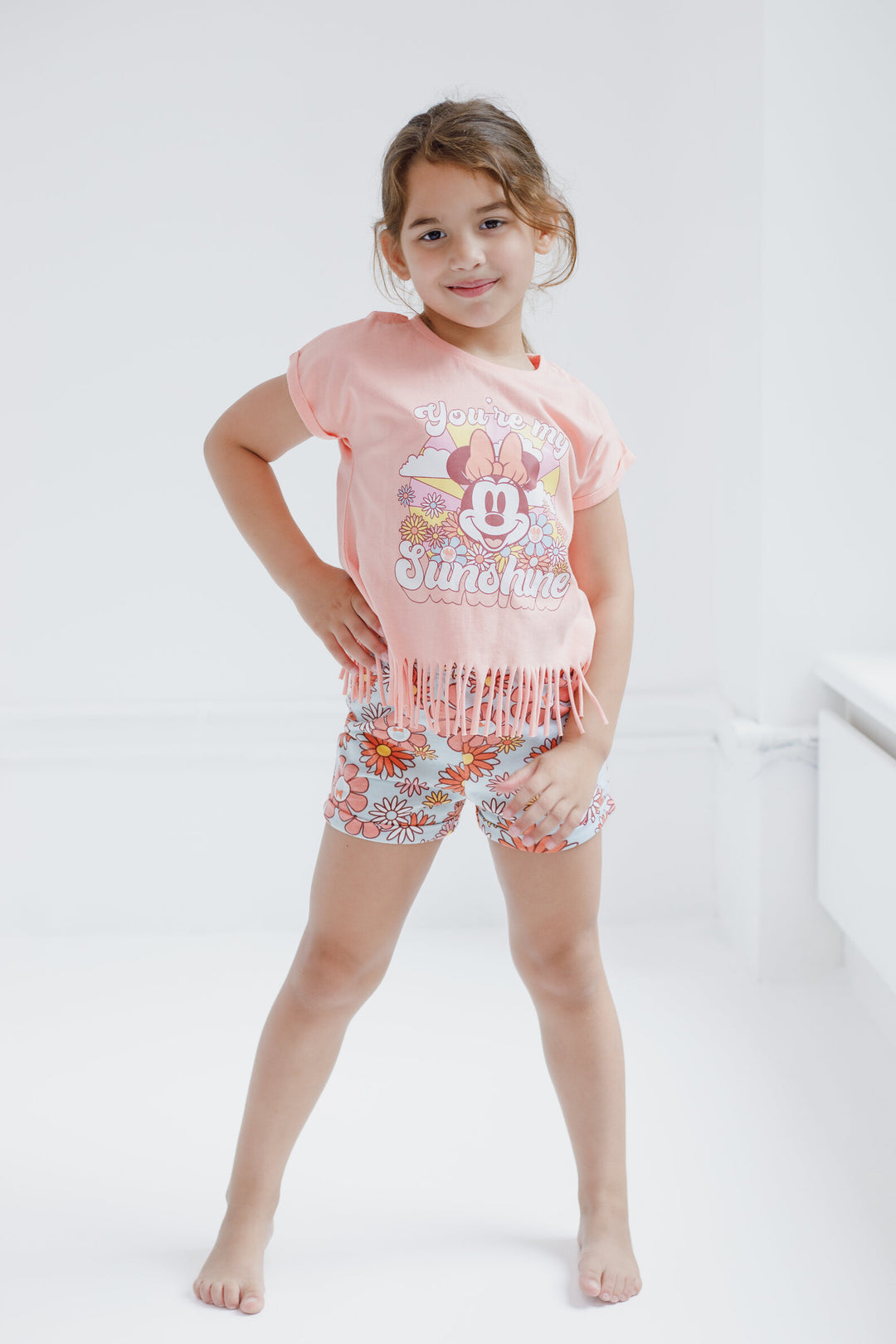 Disney Minnie Mouse T-Shirt and French Terry Shorts Outfit Set