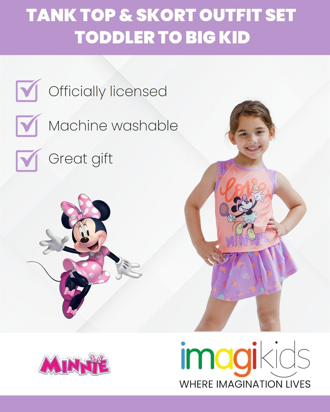 Disney Minnie Mouse Tank Top and Pleated Skort Outfit Set