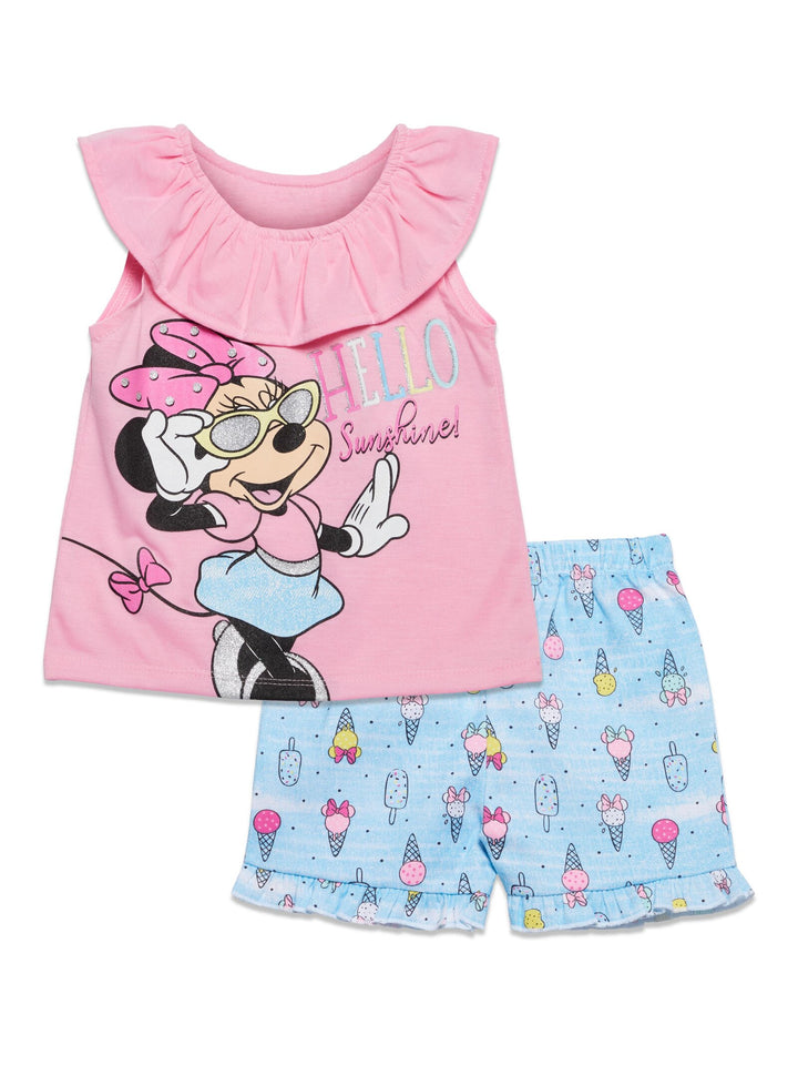 Disney Minnie Mouse Tank Top and Twill Shorts Outfit Set