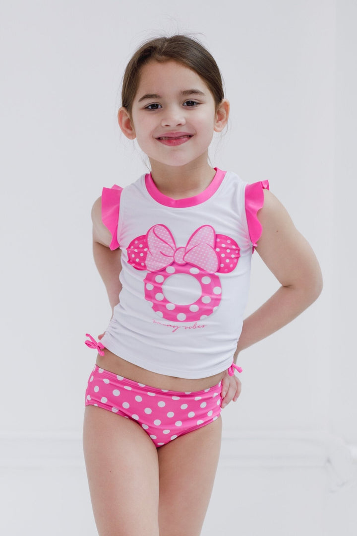 Disney Minnie Mouse UPF 50+ Tankini Top Bikini Bottom Swim Set - imagikids