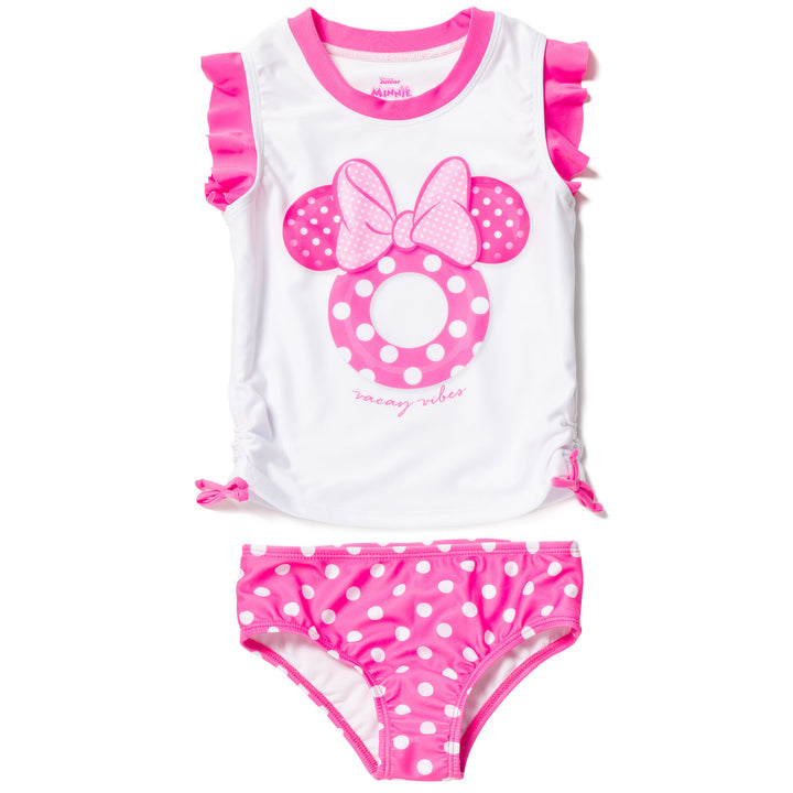 Disney Minnie Mouse UPF 50+ Tankini Top Bikini Bottom Swim Set