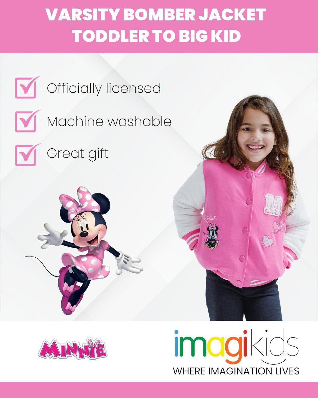 Disney Minnie Mouse Varsity Bomber Jacket