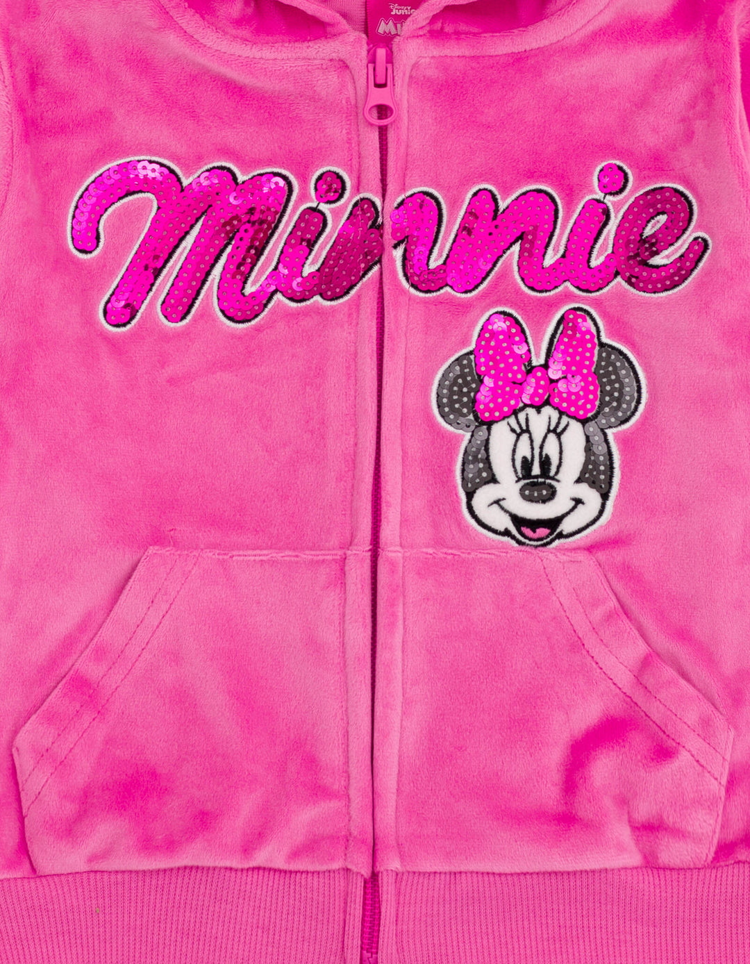 Disney Minnie Mouse Velour Zip Up Hoodie and Jogger Pants Outfit Set