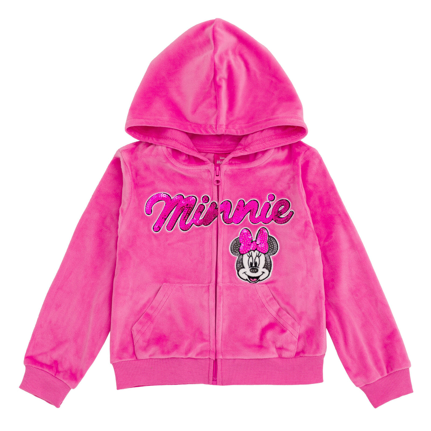 Disney Minnie Mouse Velour Zip Up Hoodie and Jogger Pants Outfit Set