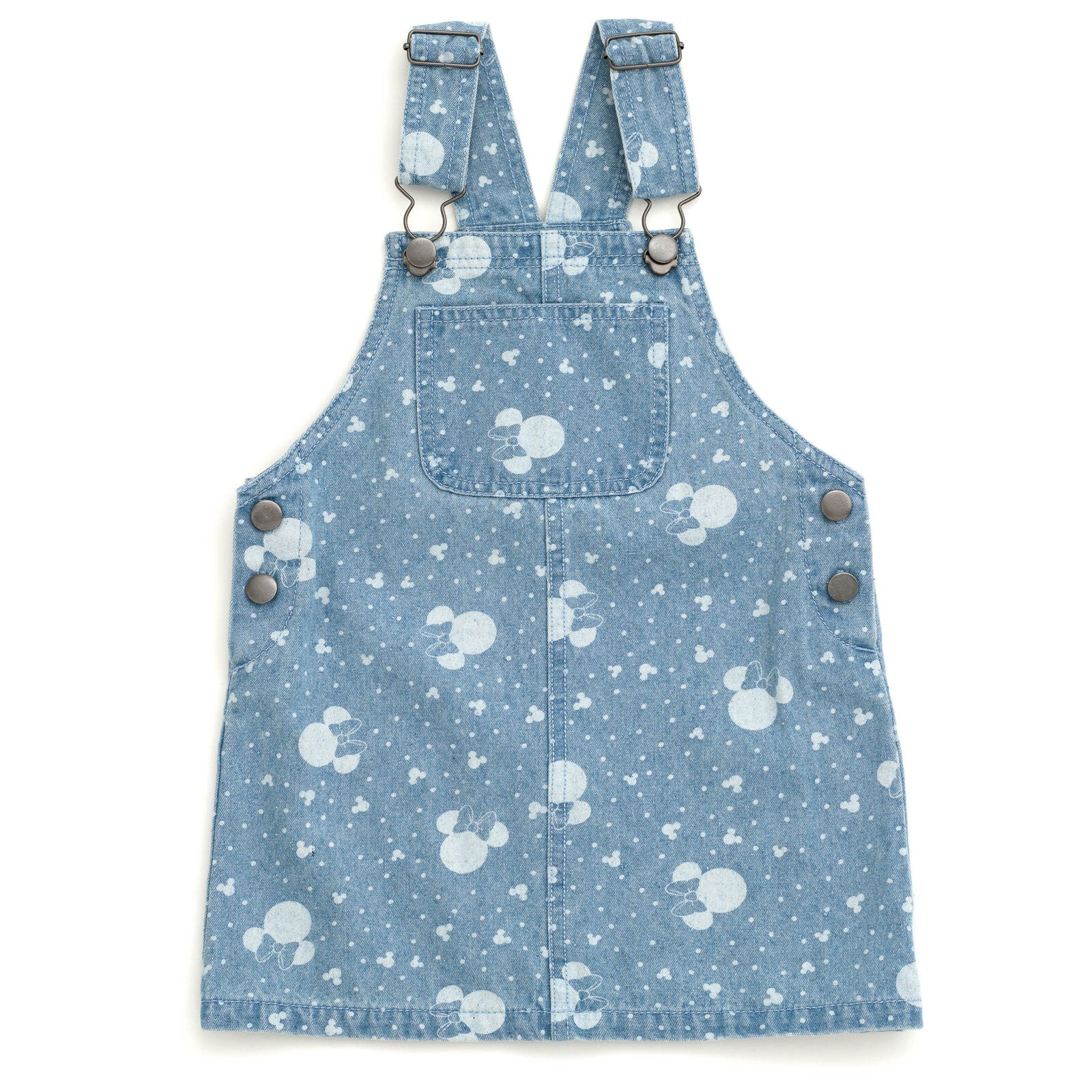 Disney Minnie Mouse Vintage Wash Denim Overall Dress and T-Shirt Outfit Set 6