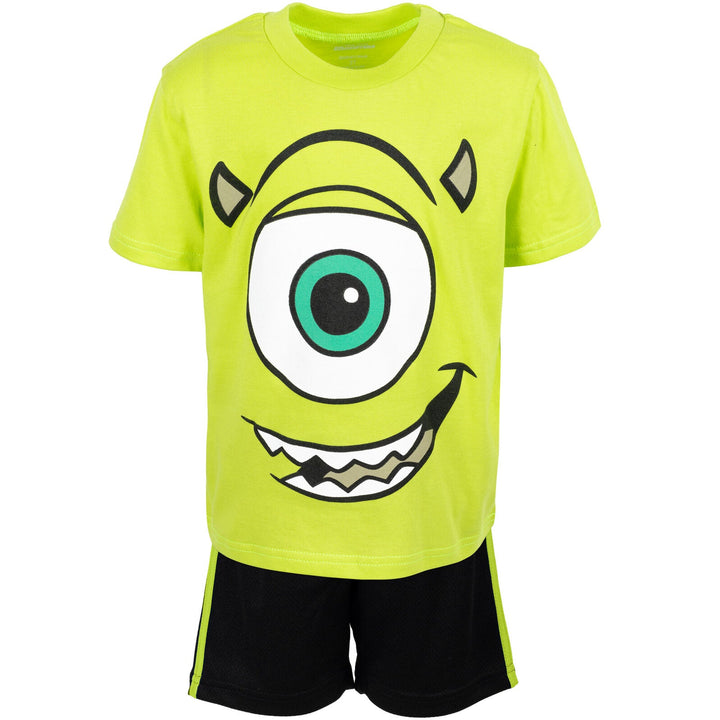 Disney Monsters Inc. Mike Wazowski T-Shirt and Mesh Shorts Outfit Set - imagikids