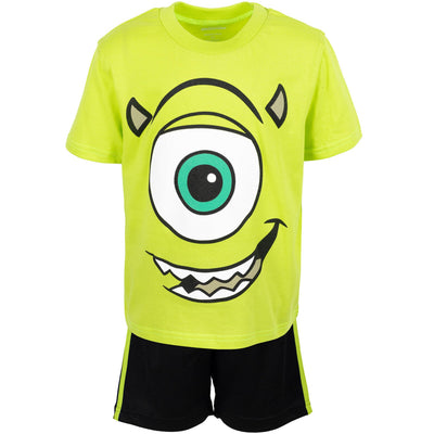 Disney Monsters Inc. Mike Wazowski T-Shirt and Mesh Shorts Outfit Set - imagikids