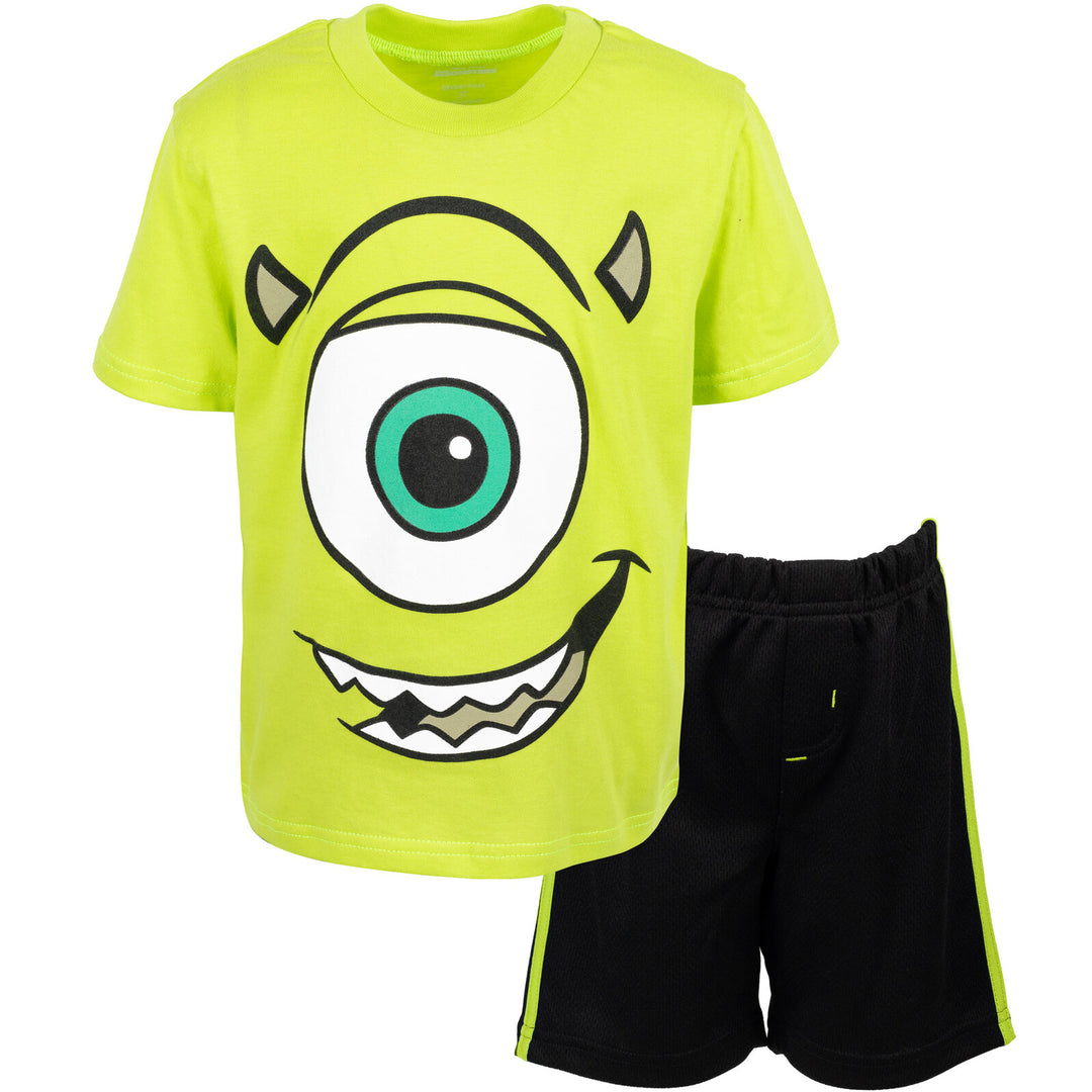 monsters inc mike wazowski costume shirt Disney Monsters Inc. Mike Wazowski T-Shirt and Mesh Shorts Outfit Set – imagikids