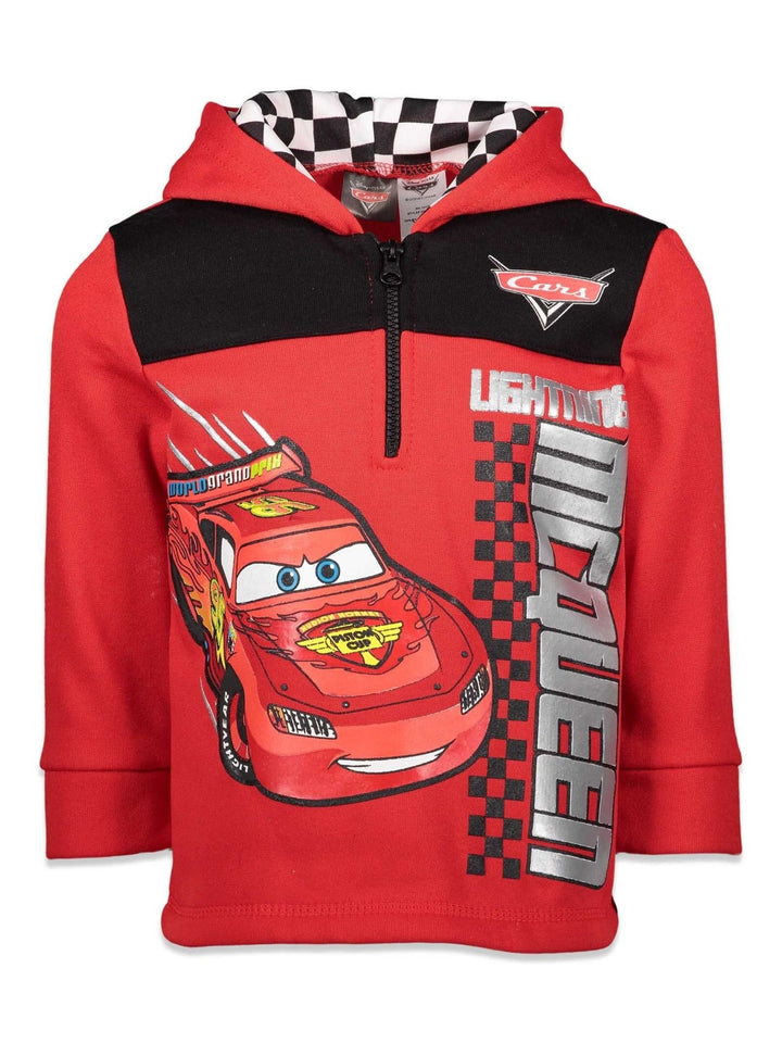 Disney Pixar Cars Lightning McQueen Fleece Half Zip Hoodie - imagikids