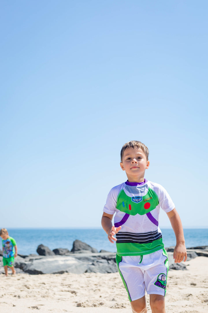 Disney Pixar Toy Story Buzz Lightyear Rash Guard and Swim Trunks Outfit Set