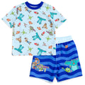 Disney Pixar Toy Story Incredibles Monsters Inc. UPF 50+ Rash Guard and Swim Trunks Outfit Set