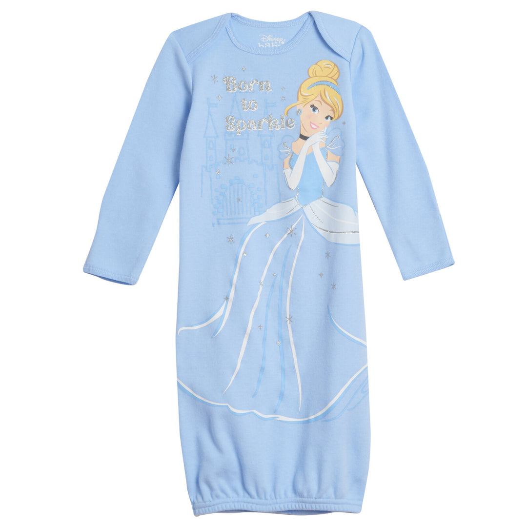 Disney Princess 3 Pack Long Sleeve Swaddle Sleeper Gowns