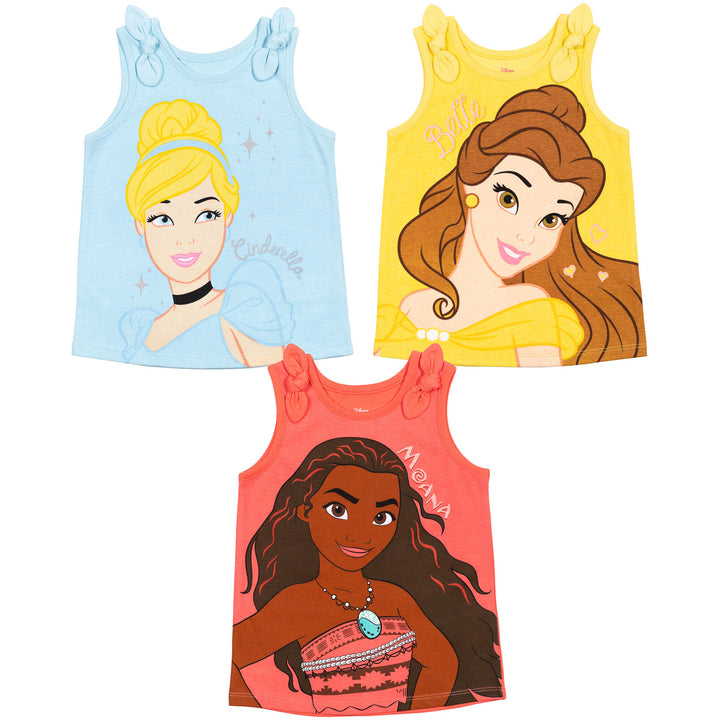 Disney Princess 3 Pack Tank Top Shirts