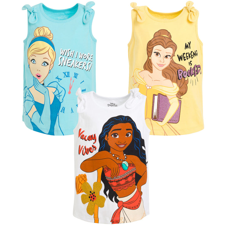 Disney Princess 3 Pack Tank Top Shirts