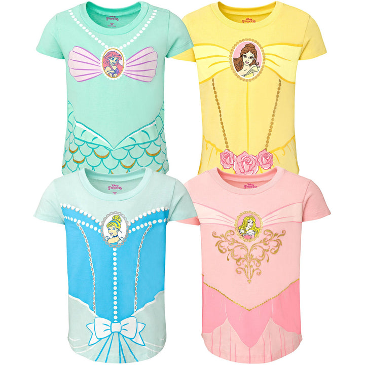 Disney Princess 4 Pack T-Shirts - imagikids