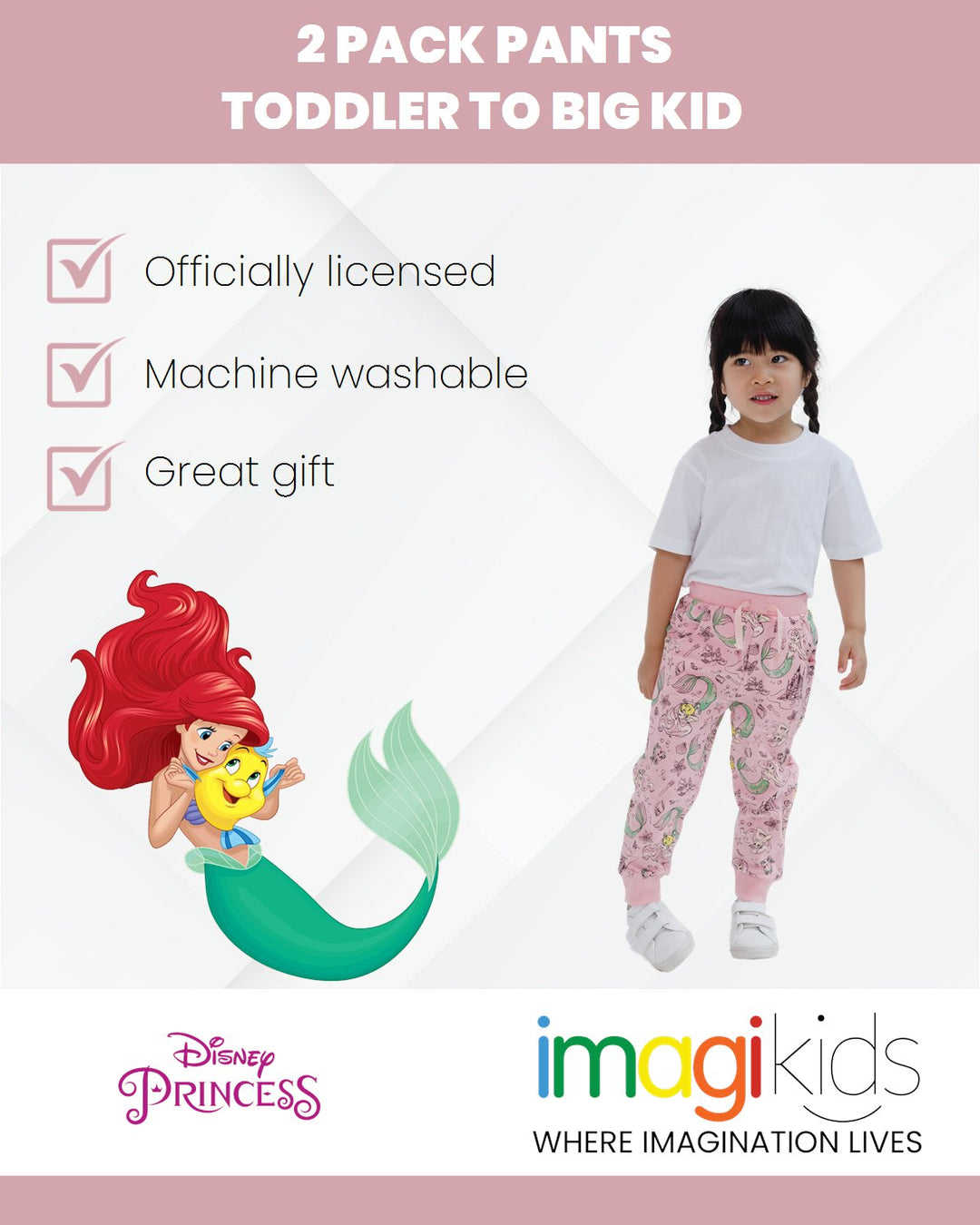 Disney Princess Ariel 2 Pack Pants - imagikids