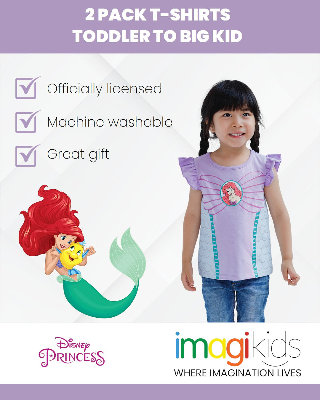 Disney Princess Ariel 2 Pack T - Shirts - imagikids