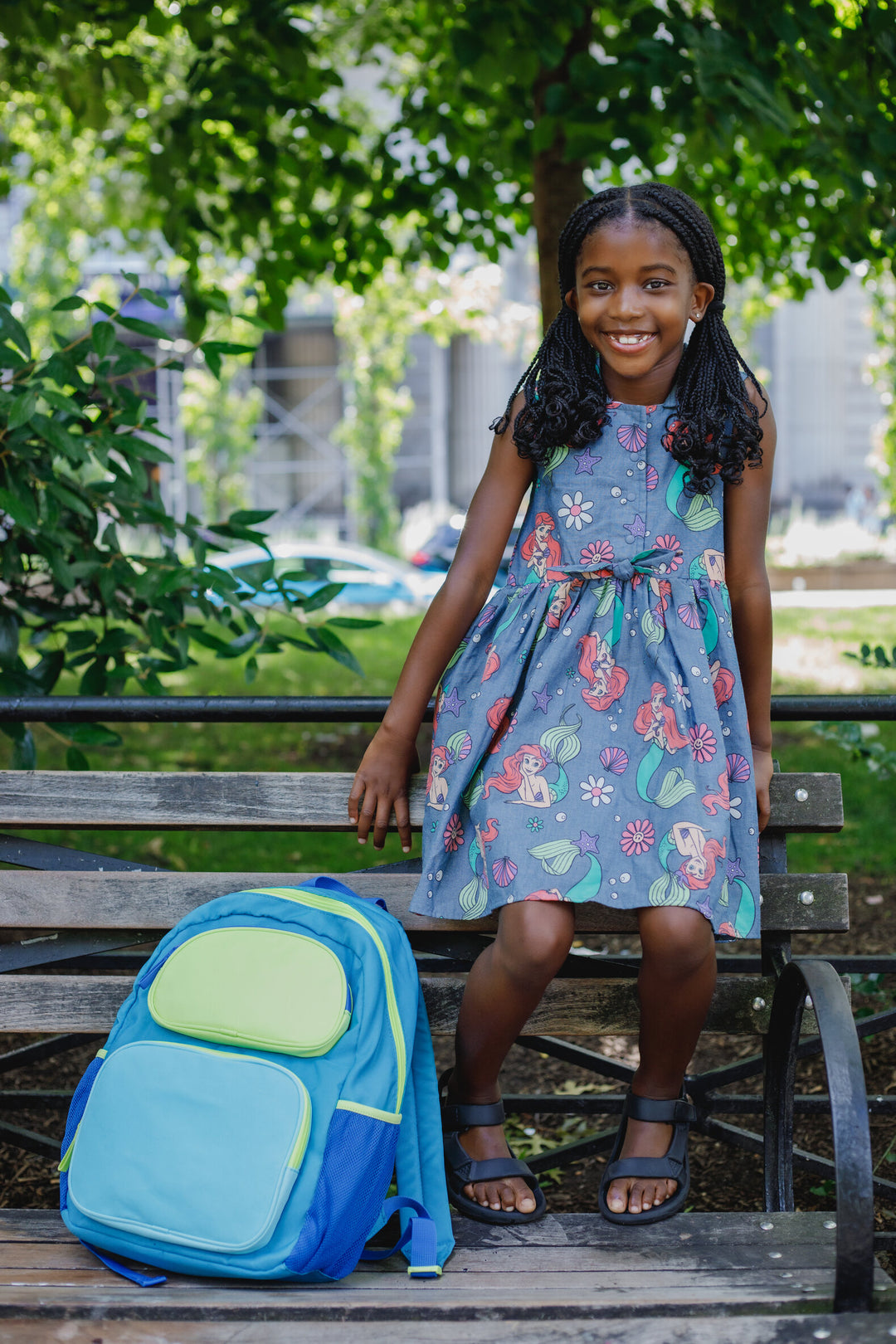 ariel skater dress Disney Floral Chambray Skater Dress Newborn to Big Kid Sizes (0-3 Months