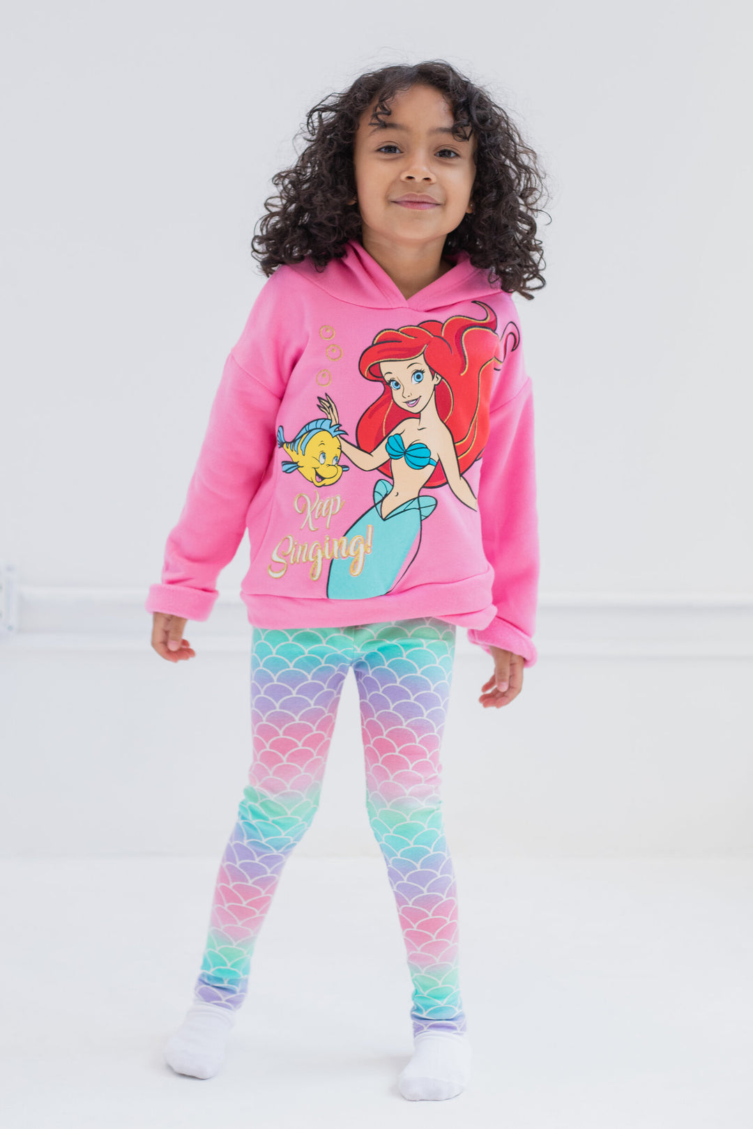 Conjunto de sudadera con capucha y leggings cruzados Princess Ariel