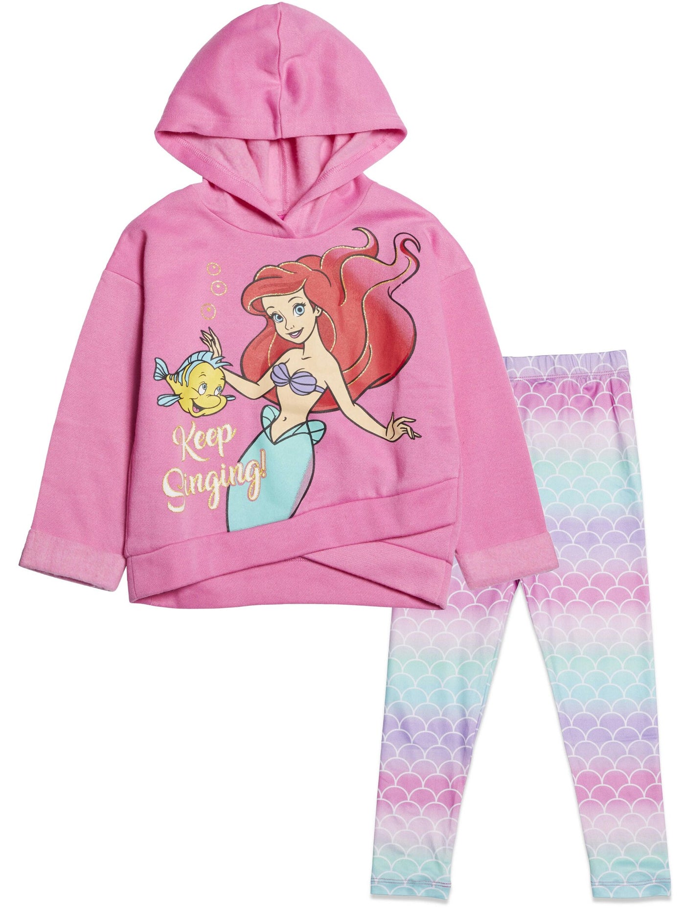 Conjunto de sudadera con capucha y leggings cruzados Princess Ariel