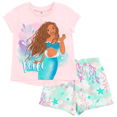 Disney Princess Ariel T-Shirt and Twill Shorts Outfit Set - imagikids