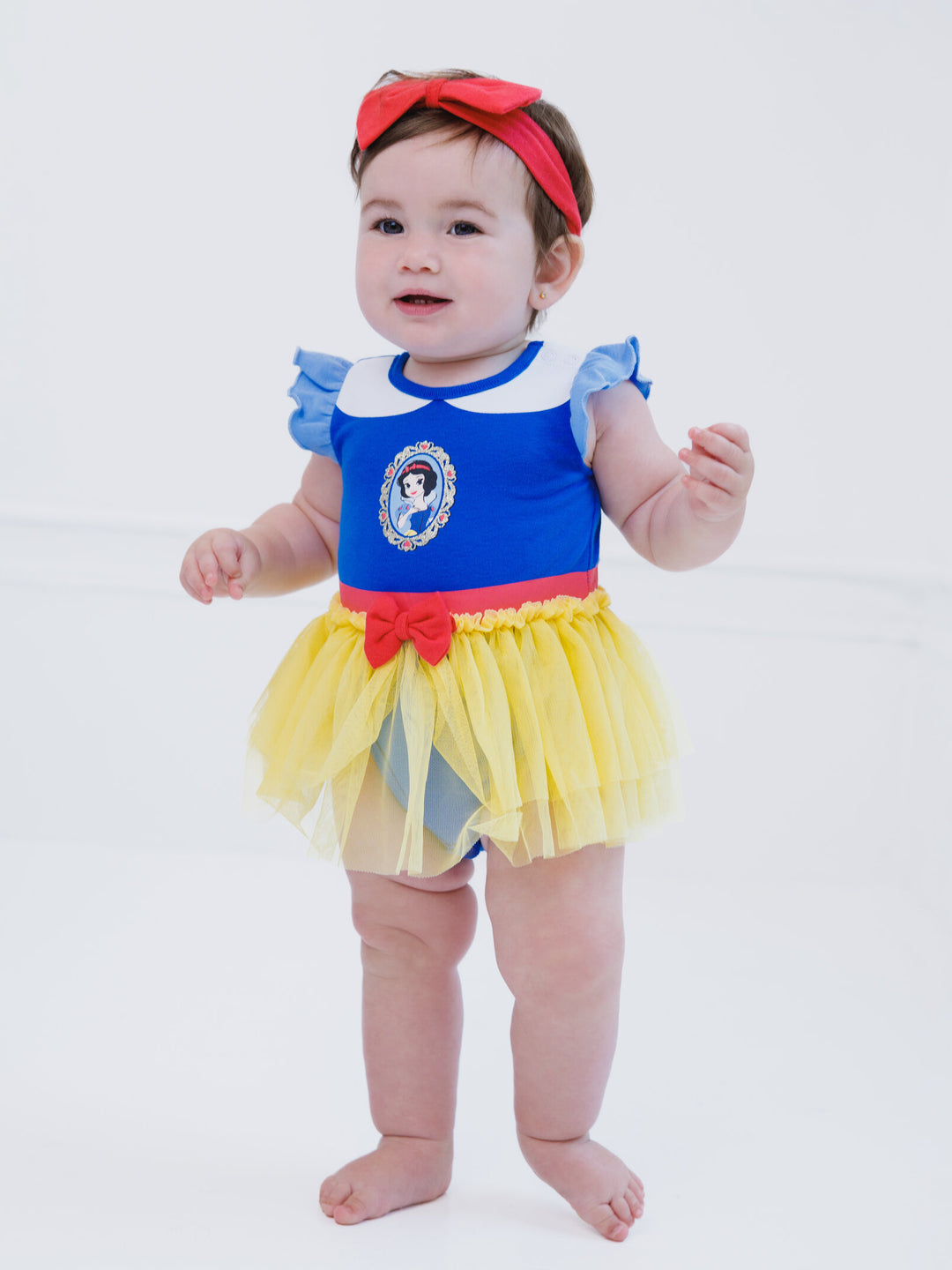 infant disney princess dress Disney Princess Snow White Cosplay Bodysuit With Skirt Overlay & Headband Newborn to Infant