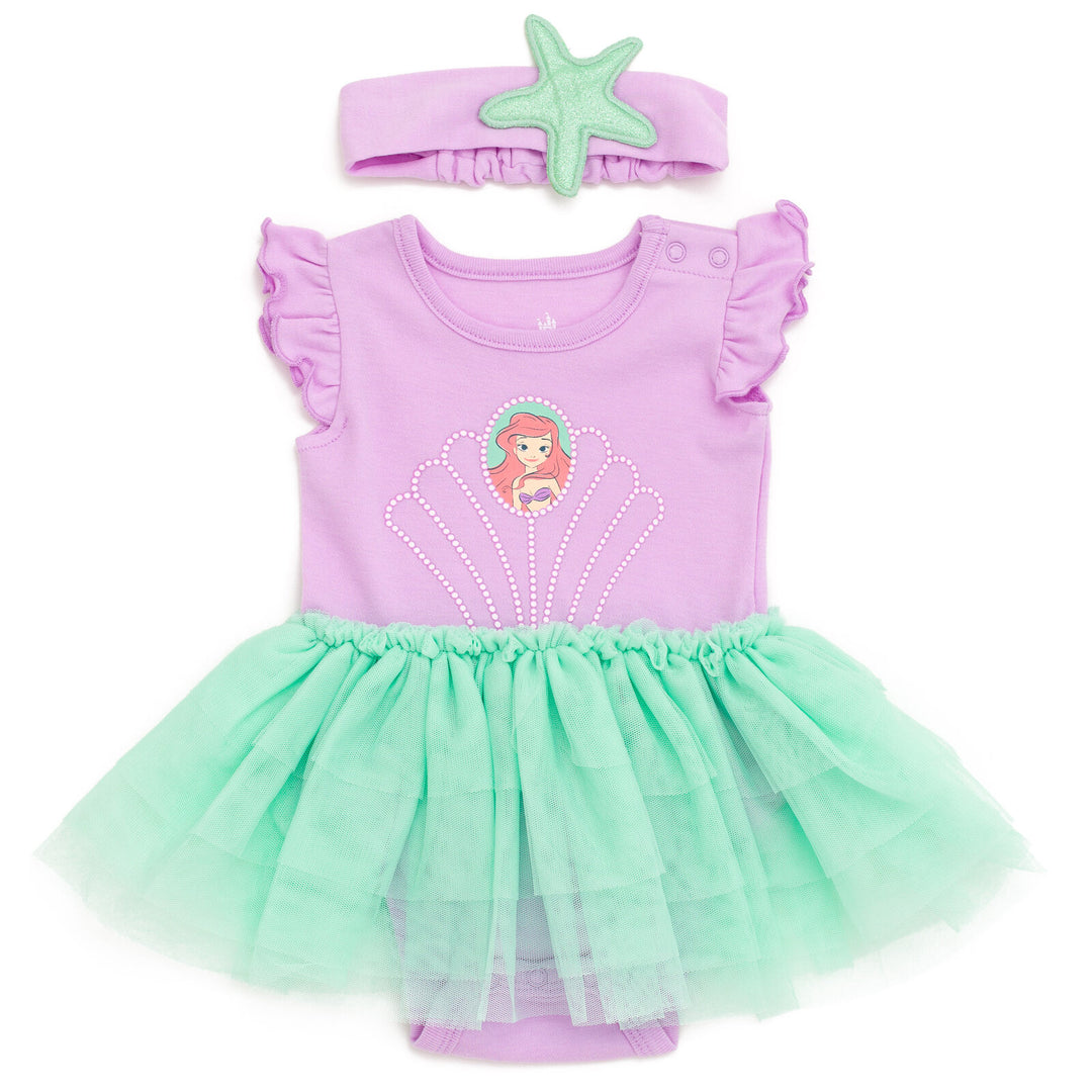 Disney Princess Ariel Cosplay Bodysuit With Skirt Overlay & Headband Outfit Set Newborn to Infant Disney Princess Ariel Cosplay Bodysuit With Skirt Overlay & Headband Outfit Set Newborn to Infant