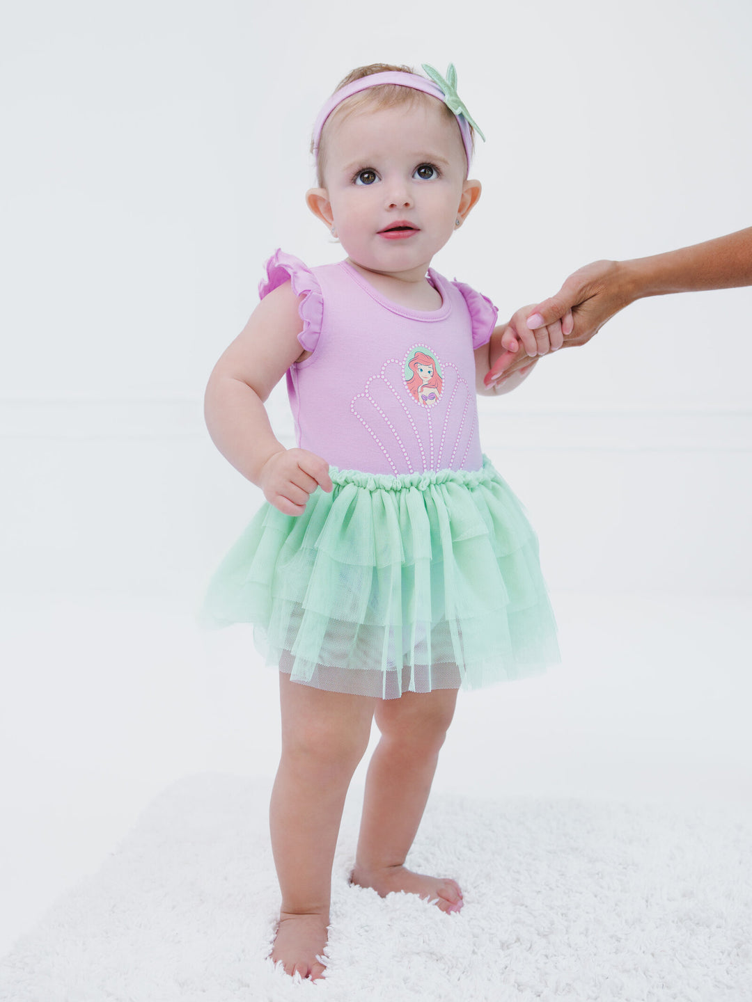 Disney Princess Ariel Cosplay Bodysuit With Skirt Overlay & Headband Outfit Set Newborn to Infant Disney Princess Ariel Cosplay Bodysuit With Skirt Overlay & Headband Outfit Set Newborn to Infant