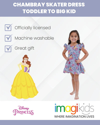 Disney Princess Belle Chambray Skater Dress - imagikids