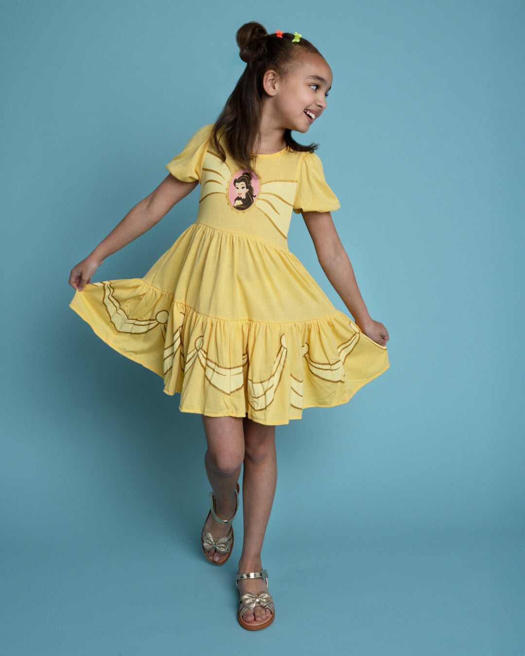 disney princess toddler dress Disney Princess Belle Girls Square Neck Dress Toddler to Big Kid