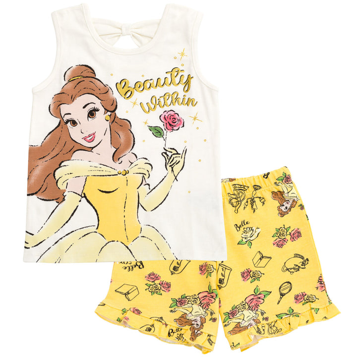 Disney Princess Belle Tank Top and French Terry Shorts Outfit Set