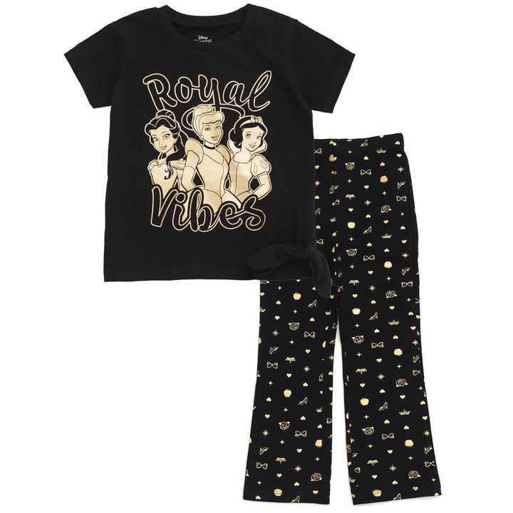 Disney Princess Metallic Print T-Shirt and Flare Pants - imagikids