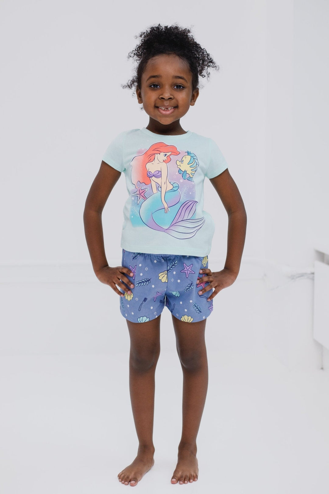 Disney Princess Princess Ariel T - Shirt and Chambray Shorts Outfit Set - imagikids