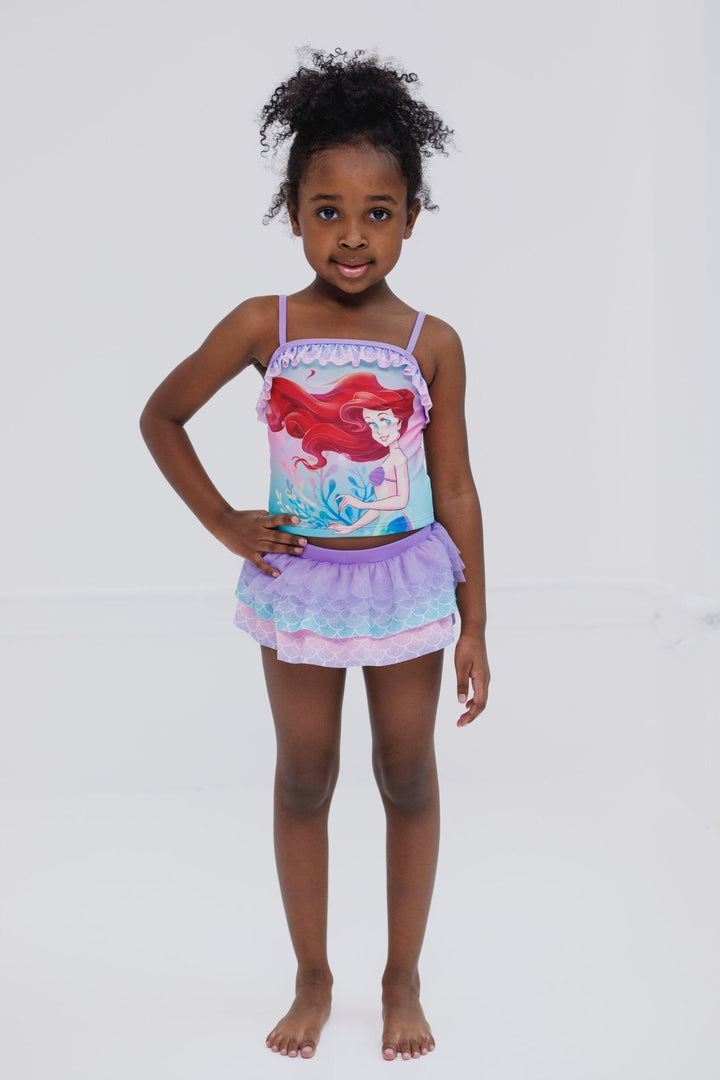 Disney Princess Princess Ariel UPF 50+ Tankini Top Bikini Bottom Swim Set - imagikids