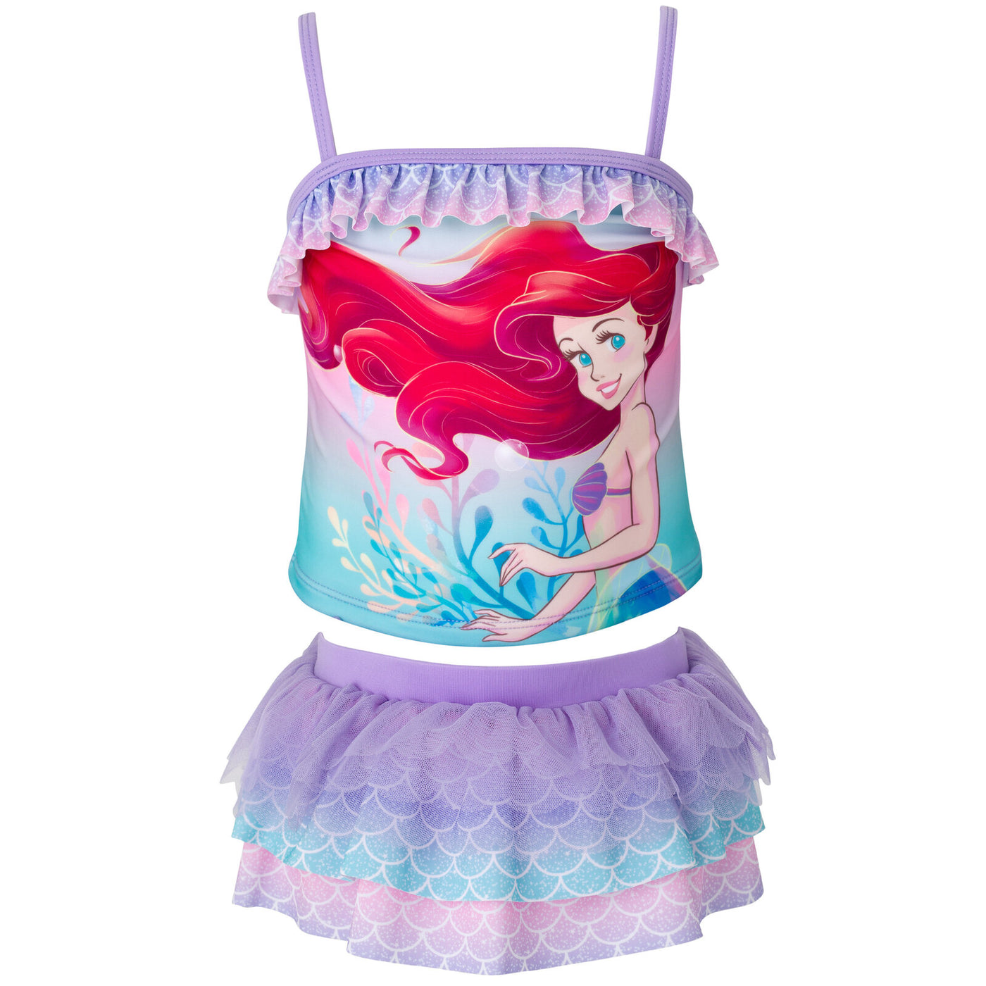 Disney Princess Princess Ariel UPF 50+ Tankini Top Bikini Bottom Swim Set