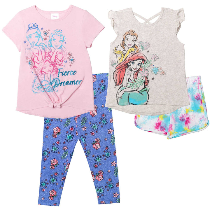 Princess 3 Piece Outfit Set: T-Shirt Legging Shorts