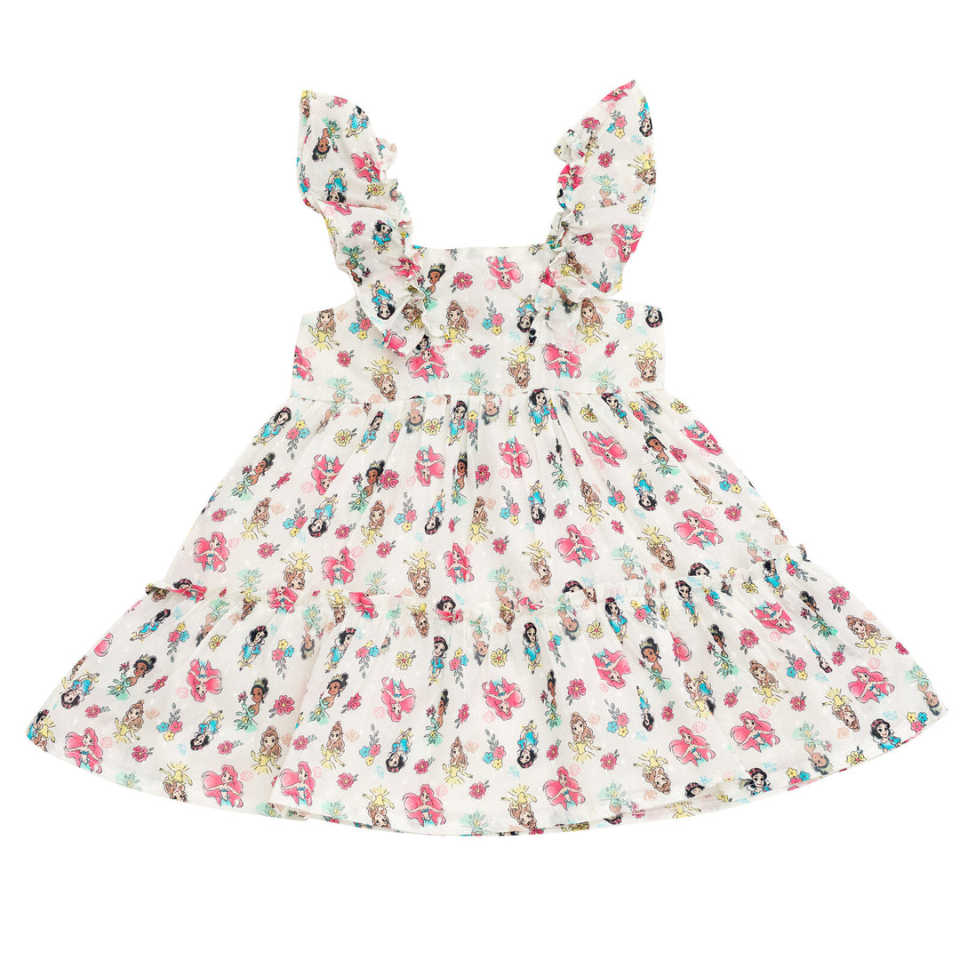 Disney Princess Toddler Girls Square Neck Ruffle Dress White Princesses 3T Disney Princess Toddler Girls Square Neck Ruffle Dress White Princesses 3T