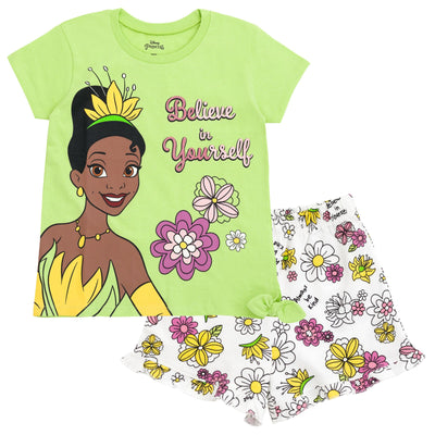 Disney Princess T-Shirt and French Terry Shorts Outfit Set - imagikids