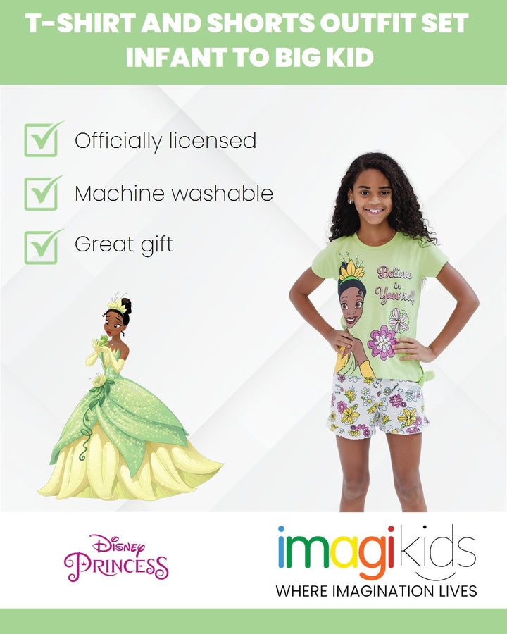 Disney Princess T-Shirt and French Terry Shorts Outfit Set - imagikids