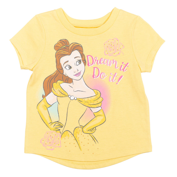 Conjunto de 3 piezas de princesas Disney: camiseta, legging, falda