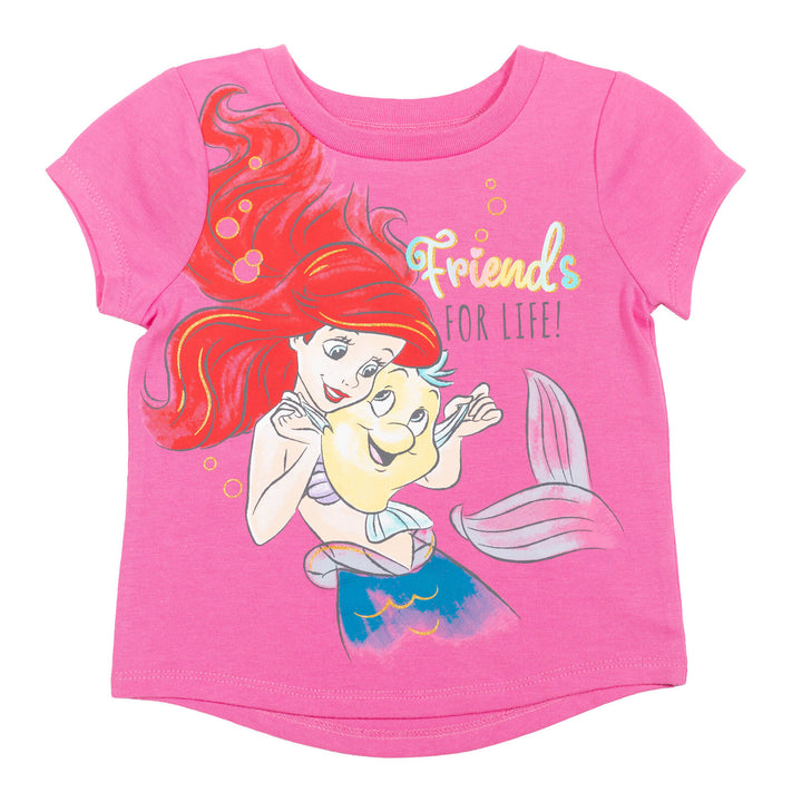 Conjunto de 3 piezas de princesas Disney: camiseta, legging, falda