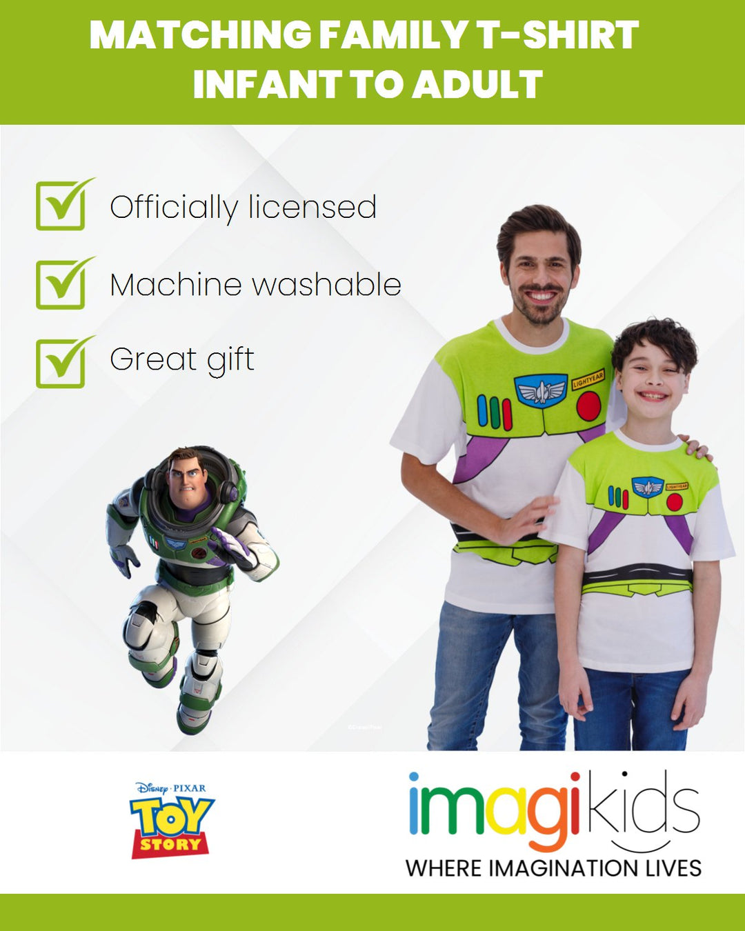 Disney Toy Story Buzz Lightyear Matching Family Cosplay T - Shirt - imagikids