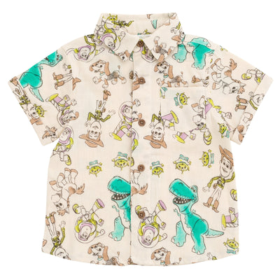 Disney Toy Story Cotton Gauze Matching Family Button Down Shirt Shorts Outfit Set