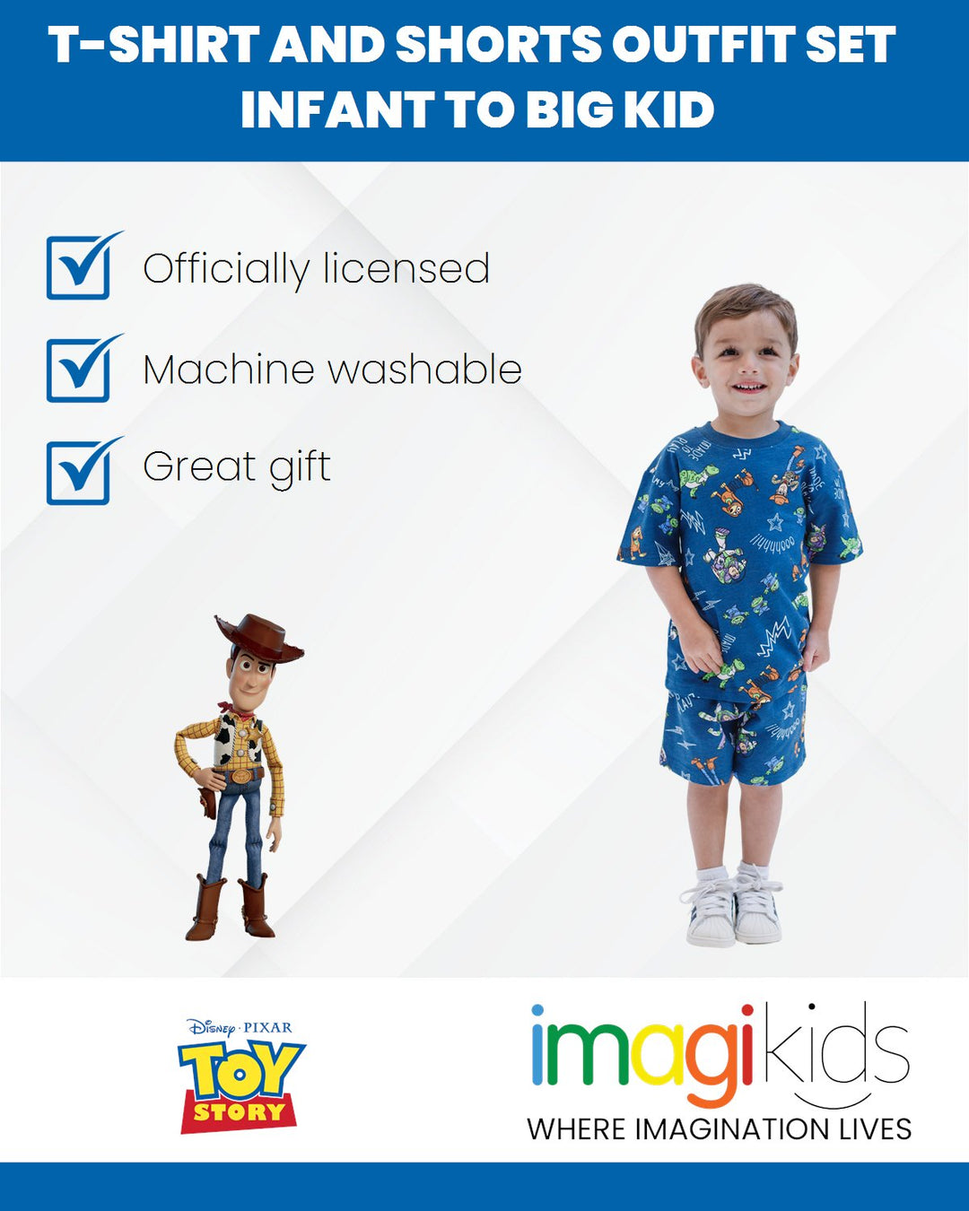 Disney Toy Story French Terry T-Shirt and Shorts Outfit Set - imagikids