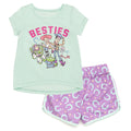 Disney Toy Story Girls T-Shirt and French Terry Dolphin Shorts Outfit Set Toddler to Big Kid