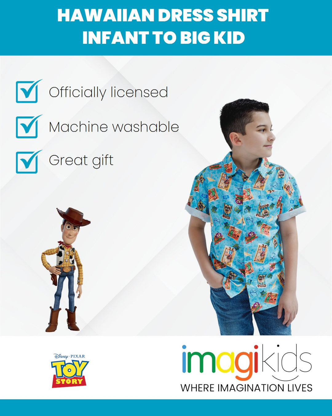 Disney Toy Story Hawaiian Button Down Dress Shirt - imagikids