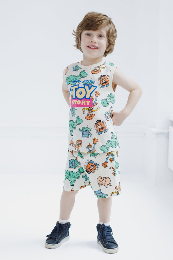 Disney Toy Story T - Shirt Tank Top and French Terry Shorts 3 Piece Outfit Set - imagikids