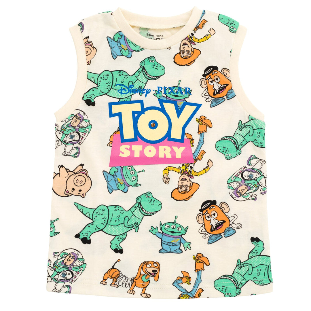 Disney Toy Story T - Shirt Tank Top and French Terry Shorts 3 Piece Outfit Set - imagikids